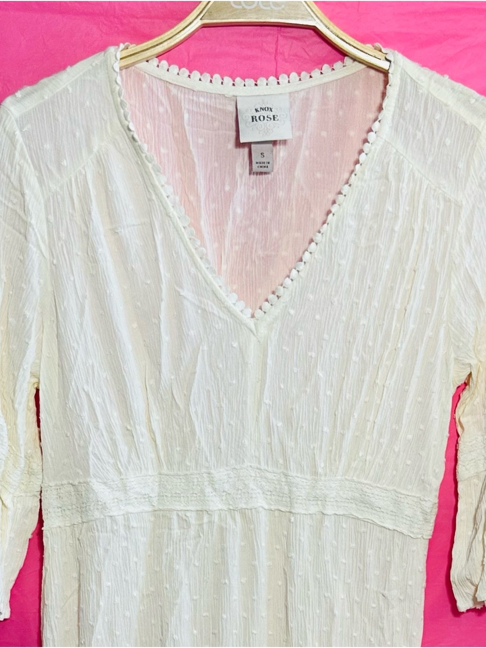 Knox Rose Cream Boho Maxi Dress with V-Neck and Ruffle Sleeves - Picture 9 of 15